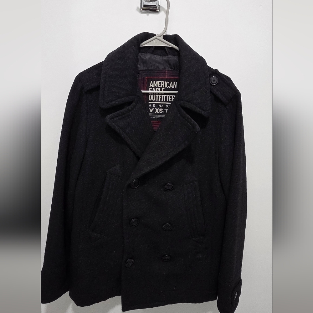 American Eagle Outfitters Black Peacoat